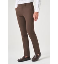 Kahverengi Yan Cep Slim Fit Esnek Chino Pantolon 1003260154