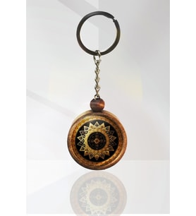 Arabesk Motif Ahşap Anahtarlık Tek Ebat N11.16904