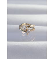 pilelistore Pirinç Gold Renk Zirkon Taşlı Damla Earcuff Küpe - TJ-BKP9335