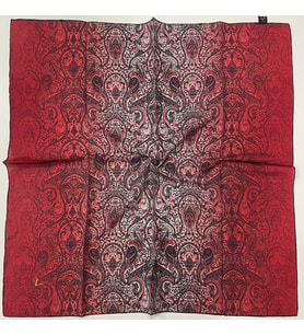 Mandala Desen Elegante Seri Eşarp Eşarp Askısı ile Birlikte 100x100 cm Kırmızı K