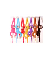 Peluş Maymun 70 Cm, Elleri Yapışan Sevimli 2 Adet Farklı Renk (Çok Renkli)