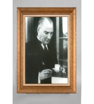 Çerçeveli Paspartulu Atatürk Tablo a534 (Gold)