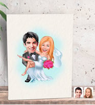 BK Gift Kişiye Özel Evleniyoruz Karikatürlü Dekoratif Mini Kanvas Tablo 15x20cm-9