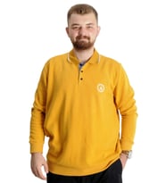 Mode XL Büyük Beden Erkek Sweat Polo Selanik Horse 23440 Hardal