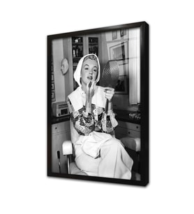Siyah Beyaz Marilyn Monroe Çerçeveli Cam Tablo