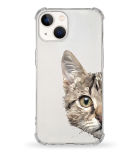 Apple iPhone 13 Mini Uyumlu Darbe Emici Antişok  Kapak Catface Tasarımlı Silikon Şeffaf Kılıf