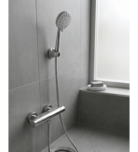 Krem Duş Başlığı Seti 4 Kademeli El Duşu Spiral Hortumlu Banyo Seti