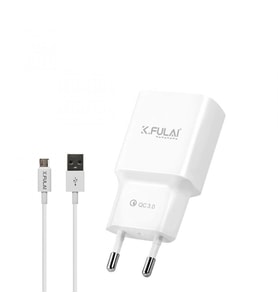 K.Fulai Ka-18M 18W Hızlı Şarj Adaptörü + Micro USB Kablo Beyaz