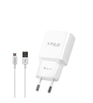 K.Fulai Ka-18M 18W Hızlı Şarj Adaptörü + Micro USB Kablo Beyaz