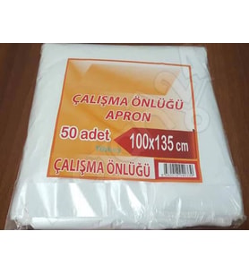 1000 Adet Tek Kullanımlık Naylon Önlük Penuar Çalışma Boya Mutfak Kuaför Önlüğü Apron Kullan at (Beyaz)