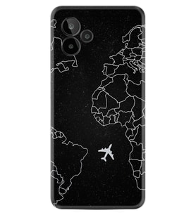 General Mobile GM 24 Pro Kılıf Resimli Desenli Silikon Platinium Series Black Plane 1868