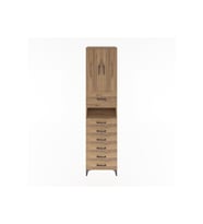Hyperion Dolap 2 Raflı 7 Çekmeceli 2 Kapaklı 60x44x243 Çam-Çam