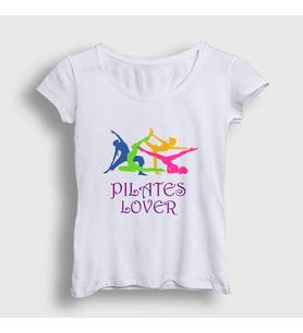 Presmono Kadın Beyaz Lover Hediye Pilates T-Shirt 511791tt