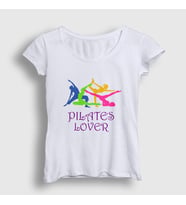Presmono Kadın Beyaz Lover Hediye Pilates T-Shirt 511791tt