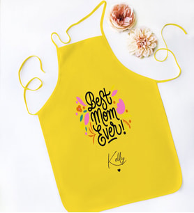 BK Gift Kişiye Özel İsimli Anneler Günü Tasarımlı Sarı Mutfak Önlüğü, Aşçı Önlüğü, Şef Önlüğü, Anneye Hediye-11