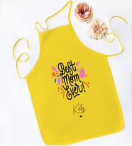 BK Gift Kişiye Özel İsimli Anneler Günü Tasarımlı Sarı Mutfak Önlüğü, Aşçı Önlüğü, Şef Önlüğü, Anneye Hediye-11