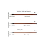 Tahrir fırça seti 3 adet, 1-2-3 Numara 1. kalite-çini, seramik, tezhip, minyatür,boyama sanatları (Çok Renkli)