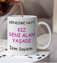 Komik - Esprili  Kendime Not Seni ALan Yaşadı Yazılı Komik Kupaa Bardakk