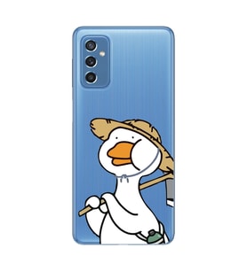 Samsung Galaxy M52 Uyumlu Ördek Desenli Şeffaf Telefon Kılıfı