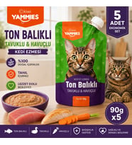 Kiwi Pets Kycc-50372 Yammies Ton Balıklı Tavuklu Havuçlu Kedi Ezmesi 90 Gr*5 Adet
