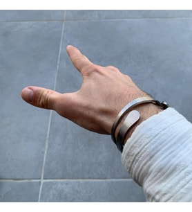 Çelik Bileklik Premium 316L 2 Li Çift Yönlü Kullanılır (Gümüş Gri)