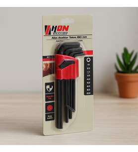 Alyan Anahtar Takımı 9'lu Siyah Uzun 180 mm