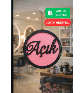 Üç Katlı El Yazılı Modern Açık/Kapalı Tabelası - Akçaağaç-Ceviz