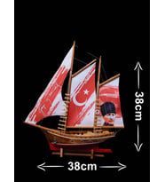 AHŞAP GEMİ ATATÜRK TEMALI GEMİ MAKETİ EV VE OFİS AKSESUARI VE HEDİYESİ