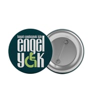 Engel Yok Engelliler Haftası Çanta Rozeti 20 Adet En Büyük Boy 5.8cm İğneli Broş