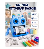 Mey İthalat® 2.4'' IPS Ekranlı Çocuk Fotoğraf Makinesi HD Çekim ve Anında Baskı Keyfi