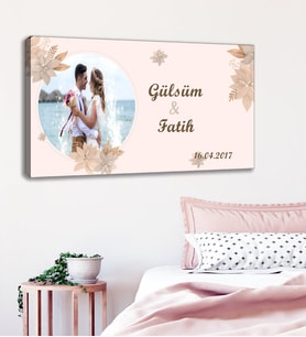 Düğün Nişan Özel Fotoğraf Süet Kanvas Tablo