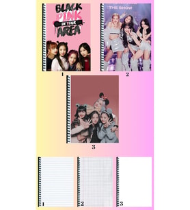 BlackpinkA4 defter 3 adet çizgili + kareli + çizgisiz büyük boy 21*29 cm süper set