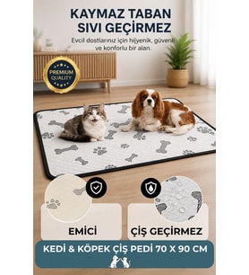 Yıkanabilir Emici 70x90 Sıvı Geçirmez Kedi ve Köpek Pedi