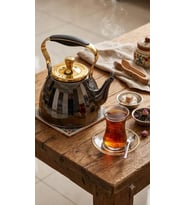 Siyah 2 litre Çaydanlık SİYAH Paslanmaz Çelik Çaydanlık Aynalı Gövde Ergonomik Sap 5 Katmanlı Kapsül Taban İTHAL DEMLİK ithal çaydanlık betahoff