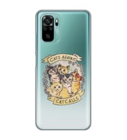 Xiaomi Redmi Note 10 / Note 10S Uyumlu Sevimli Kediler Tasarımlı Şeffaf Telefon Kılıfı