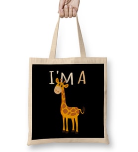 I m A Giraffe Cute Baby Giraffe Adorable Animal Bez Çanta Uzun Saplı