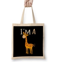 I m A Giraffe Cute Baby Giraffe Adorable Animal Bez Çanta Uzun Saplı