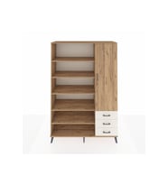 Hyperion Dolap 9 Raflı 3 Çekmeceli Tek Kapaklı  132x44x195 Çam-Çam/Aytaşı