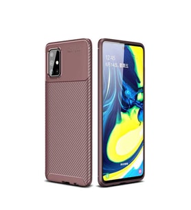 Samsung Galaxy A71 Kılıf Esnek Soft Karbon Tasarım Legion Serisi (Kahverengi)
