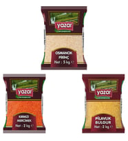 YAZAR 5KG OSMANCİK PİRİNÇ+2KG PİLAVLIK BULGUR+2KG KIRMIZI MERCİMEK E