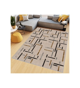 Rovigo Home Dijital Baskı Yıkanabilir Kaymaz Taban Salon Halısı  RVG0675 (Kahverengi)