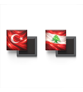 Buzdolap Magnetleri - Lübnan Bayrağı ve Türk Bayrağı - 2'li Set Magneti