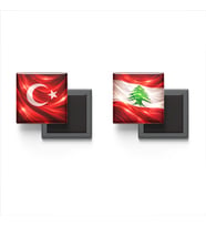 Buzdolap Magnetleri - Lübnan Bayrağı ve Türk Bayrağı - 2'li Set Magneti