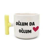 Oğlum Da Oğlum Baskılı Sarı Kulplu T Kupa