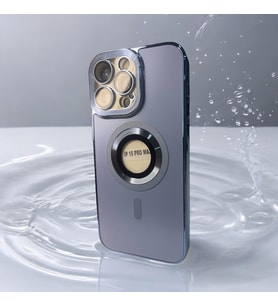 iPhone 15 Pro Max magsafe özellikli klasik kaliteli silikon telefon kılıfı (Mavi)