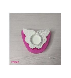 YY0522 Melek Kanatlı Tealight Mumluk Silikon Kalıp