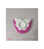 YY0522 Melek Kanatlı Tealight Mumluk Silikon Kalıp