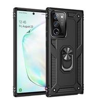Samsung Galaxy Note 20 Ultra Kılıf Yüzüklü Standli Tank Kapak (Siyah)
