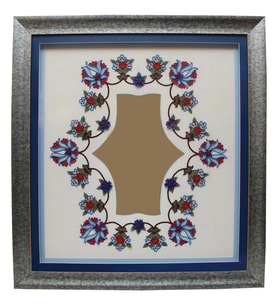 e38 EL İŞÇİLİĞİ ÇİNİ MOTİFLİ ŞİŞ DANTEL TABLO 100*91 cm - 4541
