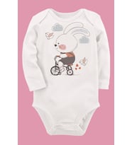Organik Baskılı Pamuklu Unisex Bebek Body UZUNKOLE20